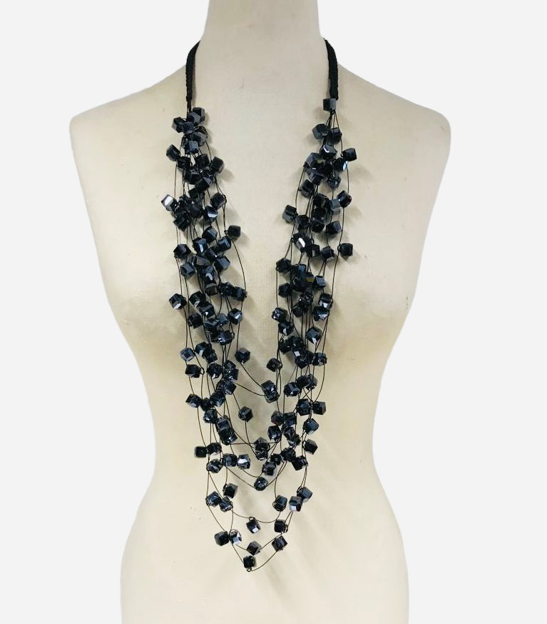 Crystal Cubes on Fishing Wire Necklaces - Medium - Jianhui London