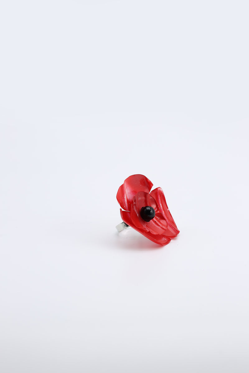Aqua Poppy/Sunflower Rings - Hand gilded/Hand-painted - Big - Jianhui London