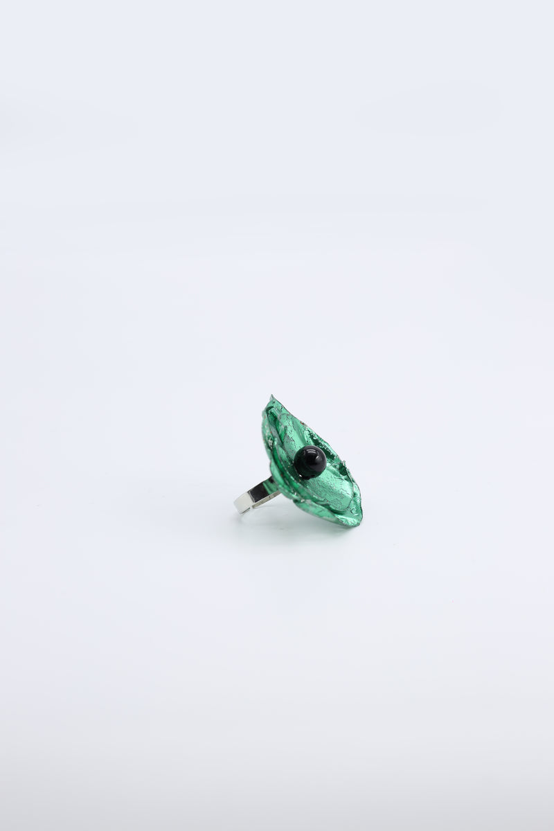 Aqua Poppy Rings - Hand gilded - Small - Jianhui London