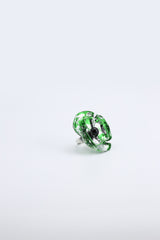 Aqua Poppy/Sunflower Rings - Hand gilded/Hand-painted - Big - Jianhui London