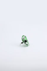 Aqua Poppy Rings - Hand gilded - Small - Jianhui London