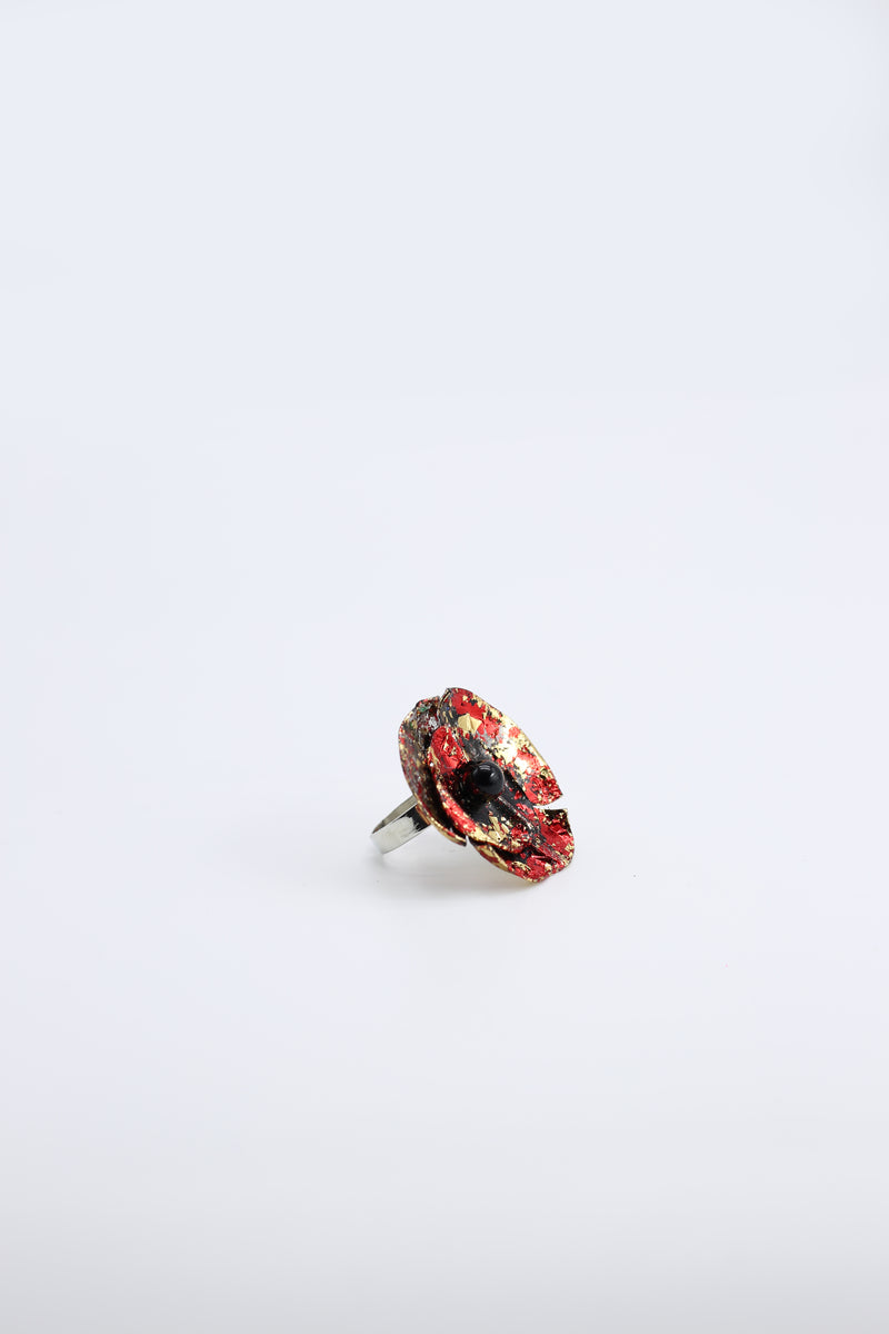 Aqua Poppy Rings - Hand gilded - Small - Jianhui London