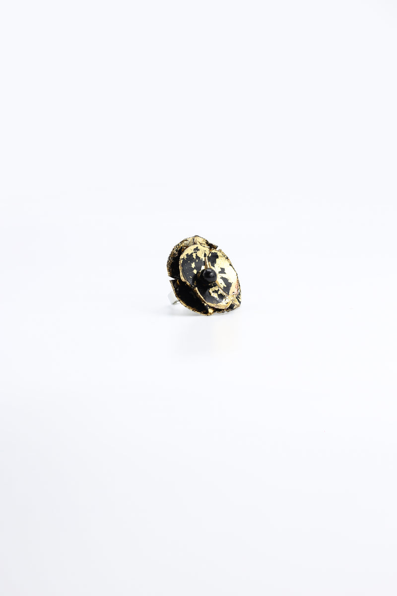 Aqua Poppy Rings - Hand gilded - Small - Jianhui London