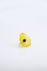 Aqua Poppy/Sunflower Rings - Hand gilded/Hand-painted - Big - Jianhui London