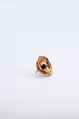 Aqua Poppy/Sunflower Rings - Hand gilded/Hand-painted - Big - Jianhui London