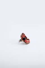 Aqua Poppy/Sunflower Rings - Hand gilded/Hand-painted - Big - Jianhui London