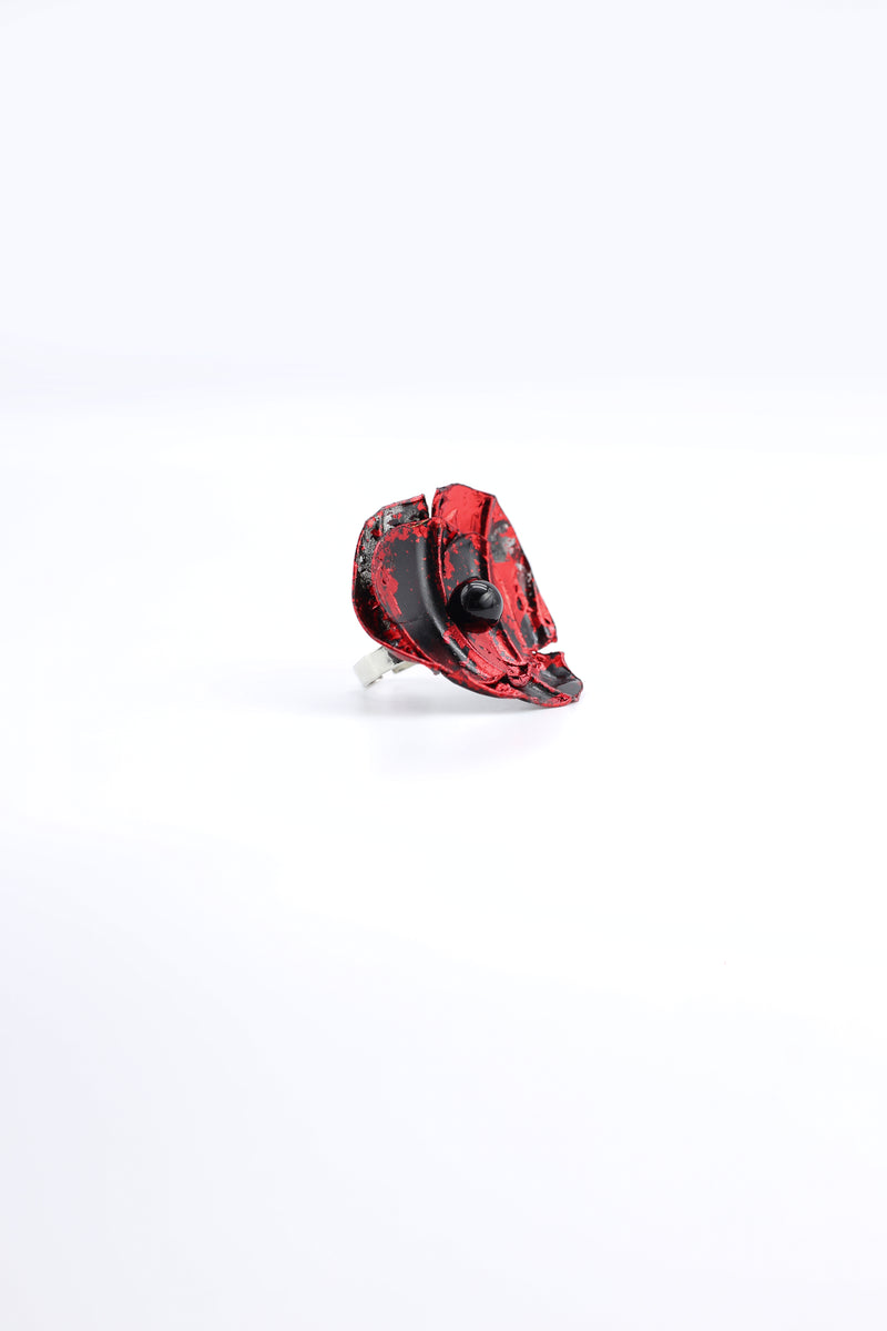 Aqua Poppy/Sunflower Rings - Hand gilded/Hand-painted - Big - Jianhui London