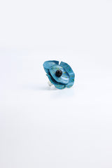 Aqua Poppy/Sunflower Rings - Hand gilded/Hand-painted - Big - Jianhui London