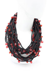 Crystals on Textile Cord Necklace - Jianhui London