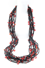 Crystals on Textile Cord Necklace - Jianhui London