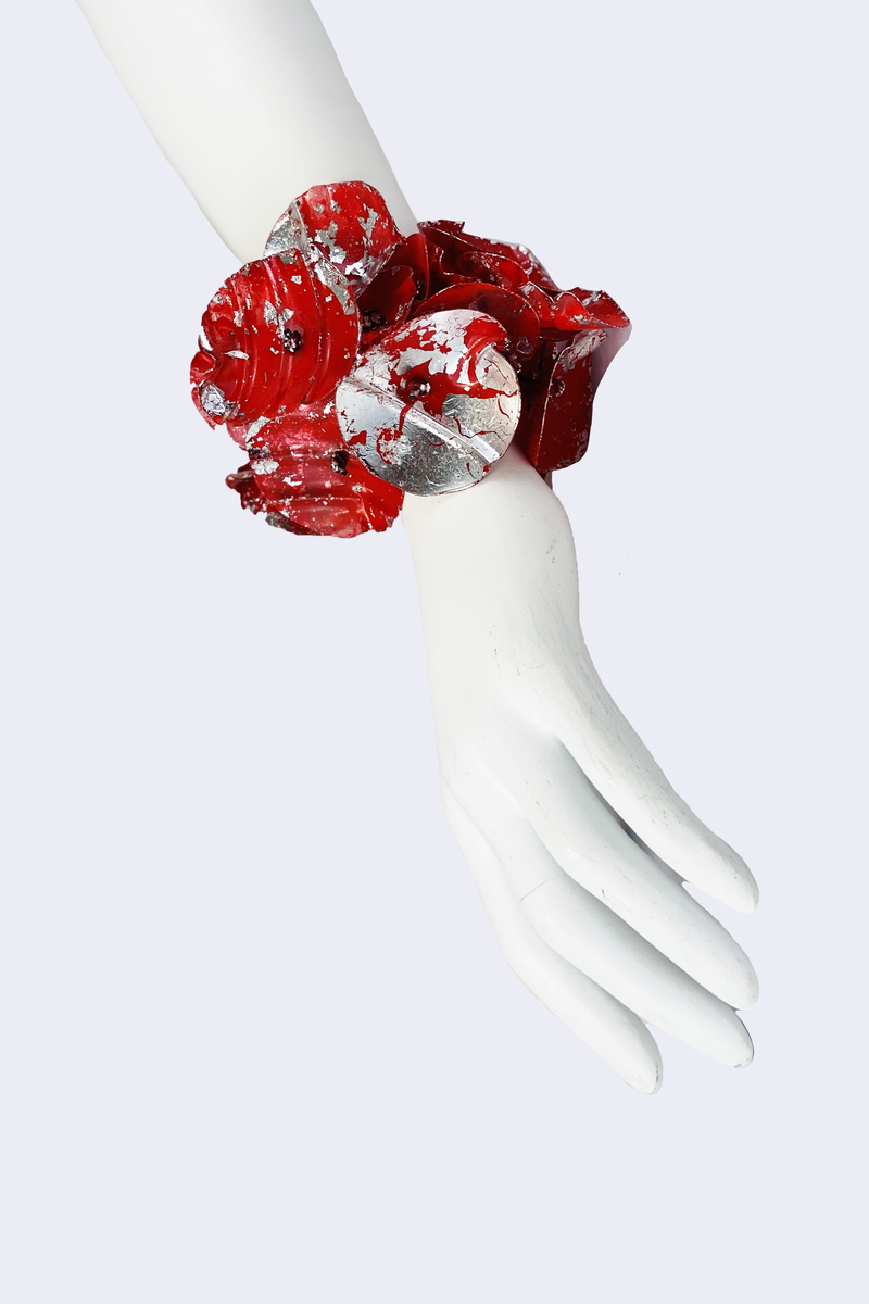 Upcycled plastic bottles - Big Aqua Water Lily leaf Bracelets - Jianhui London