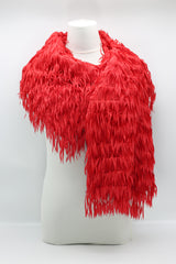 Rectangular Tassle Shawl - Red - Jianhui London