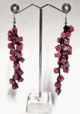 Iris Pashmina Hand-crocheted Tassel Earrings - Hand-painted - Jianhui London