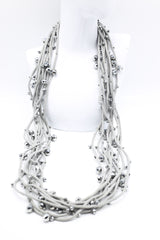 Crystals on Textile Cord Necklace - Jianhui London