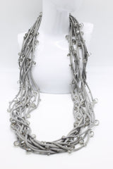Crystals on Textile Cord Necklace - Jianhui London