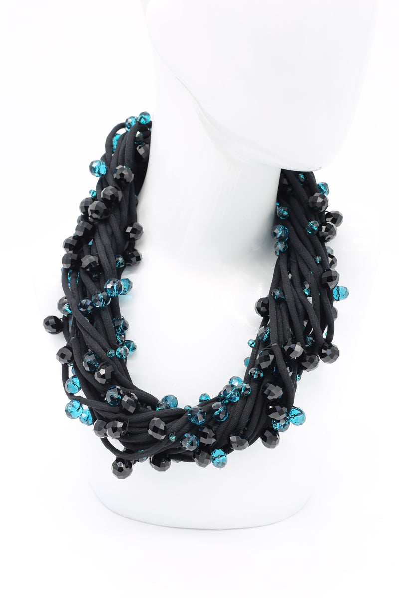 Crystals on Textile Cord Necklace - Jianhui London