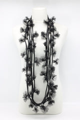 Rectangular Tassel Shawl with Biba fabric wrapped Necklace - Set - Jianhui London
