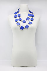 Recycled wood square beaded necklace - Jianhui London
