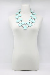Recycled wood square beaded necklace - Jianhui London