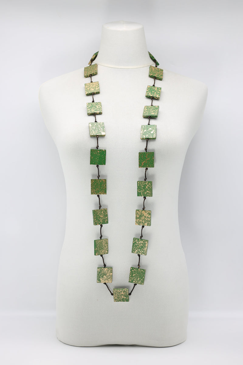 Recycled wood hand painted Necklace - Jianhui London
