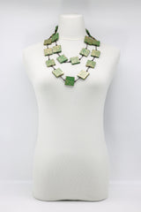 Recycled wood hand painted Necklace - Jianhui London