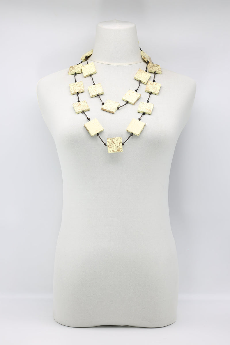 Recycled wood hand painted Necklace - Jianhui London