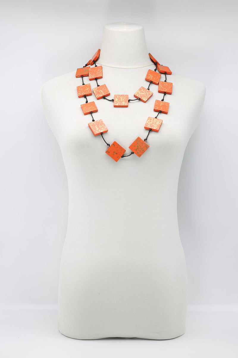 Recycled wood hand painted Necklace - Jianhui London