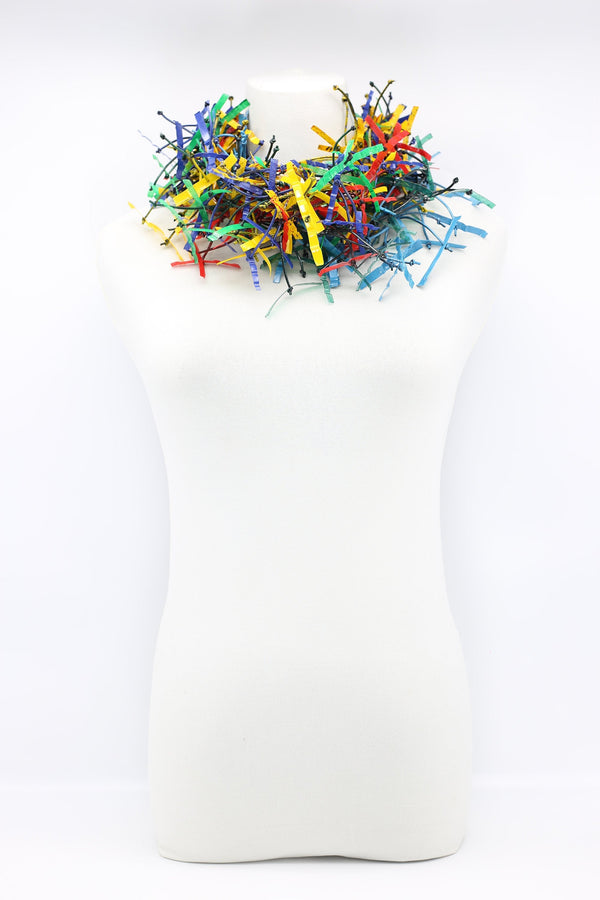 Upcycled plastic bottles - Aqua Willow Tree 7 Necklaces - Hand-painted - short - Jianhui London