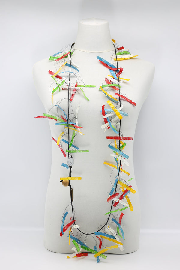 Upcycled plastic bottles - Aqua Willow Tree Necklaces - Hand-painted - long - Jianhui London