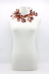 Upcycled plastic bottles - Aqua Willow Tree & Water lily Necklace - Duo- Hand-painted - Jianhui London
