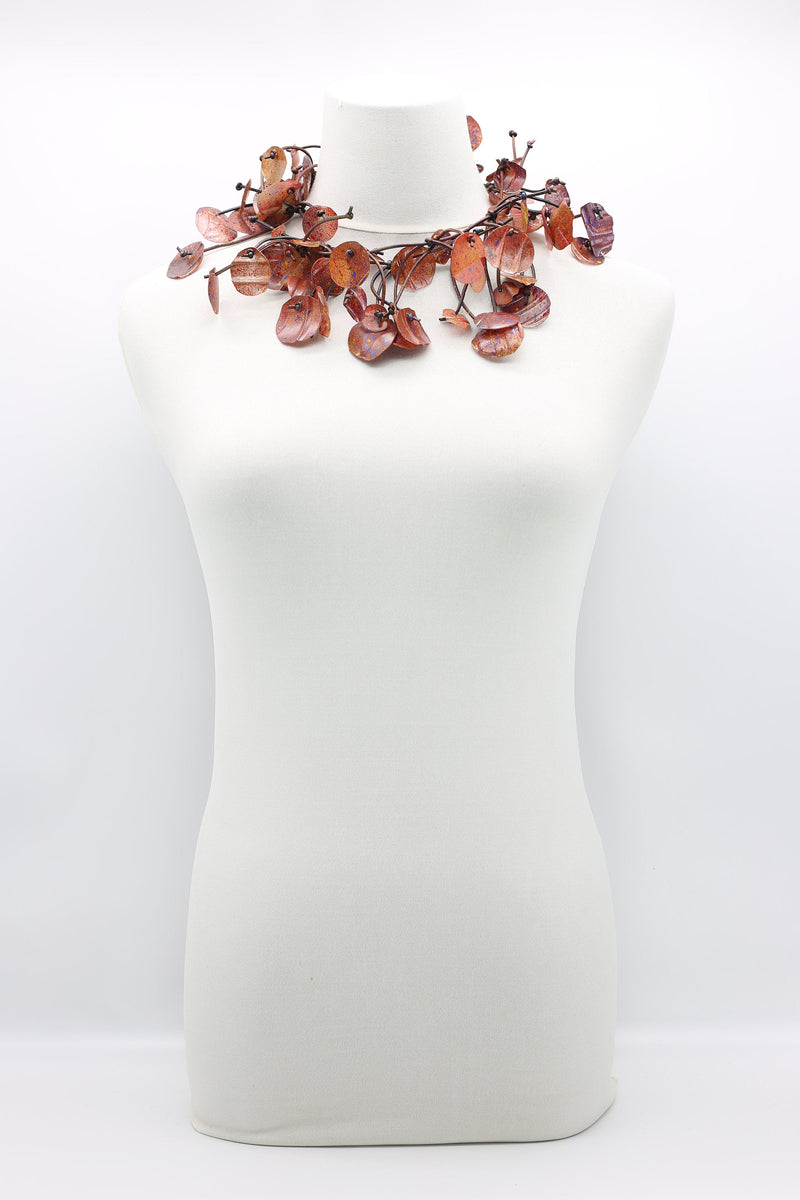 Upcycled plastic bottles - Aqua Willow Tree & Water lily Necklace - Duo- Hand-painted - Jianhui London
