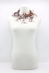 Upcycled plastic bottles - Aqua Willow Tree & Water lily Necklace - Duo- Hand-painted - Jianhui London