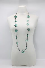 Aqua Lotus Root Necklace - Hand-painted - Small - Jianhui London