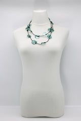 Aqua Lotus Root Necklace - Hand-painted - Small - Jianhui London