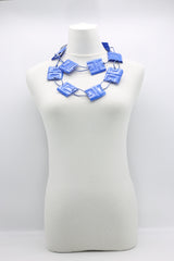 Aqua Plain Necklace - Hand-painted - Large - Jianhui London