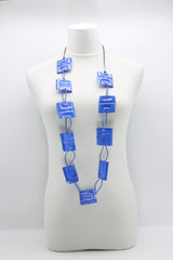 Aqua Plain Necklace - Hand-painted - Large - Jianhui London