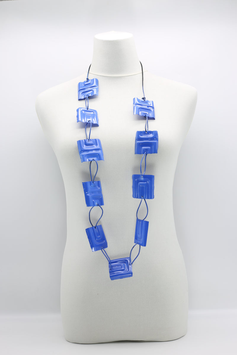 Aqua Plain Necklace - Hand-painted - Large - Jianhui London