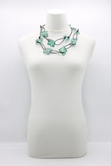 Aqua Lotus Root Necklace - Hand-painted - Large - Jianhui London