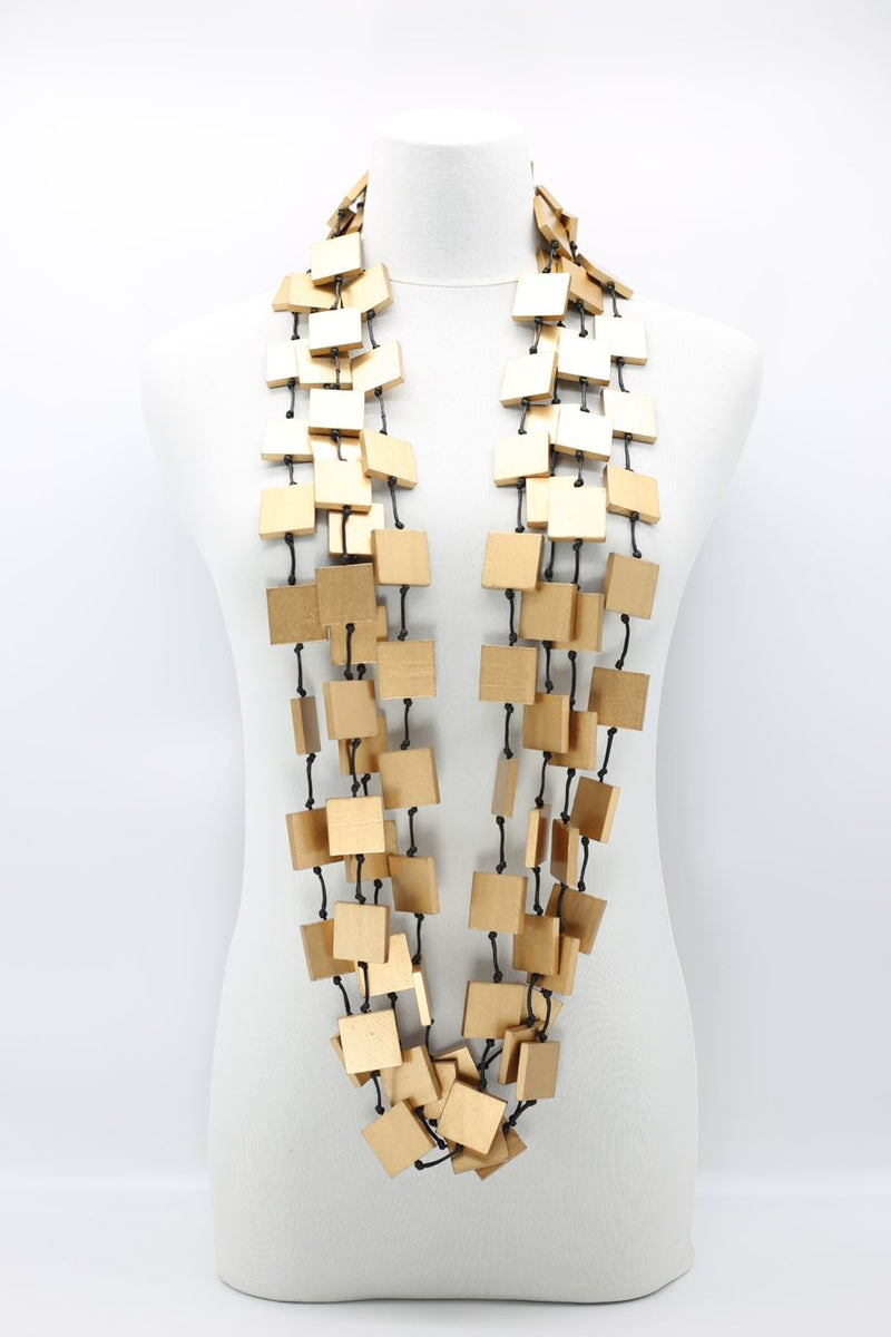 5 Strand 3x3 Squares Necklace - Jianhui London