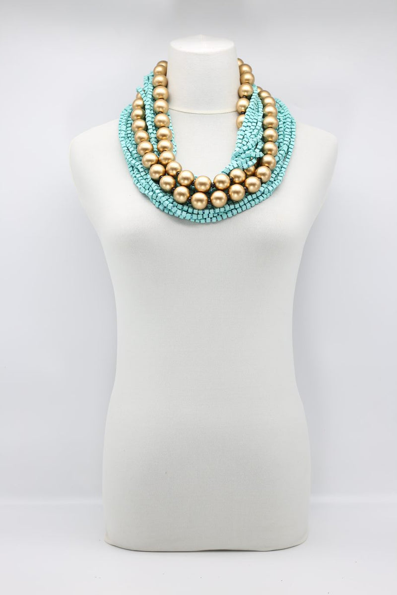 Next Pashmina & Round Beads Necklaces Set - Jianhui London