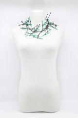 Aqua Willow Tree Necklaces - Hand-painted - Short - Jianhui London