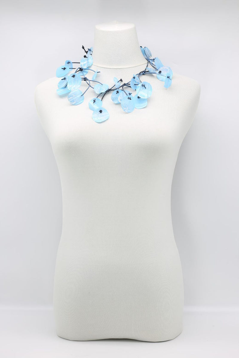 Aqua Water Lily Leaf and Willow tree Necklaces - Hand-painted - Short - Jianhui London