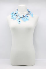 Aqua Water Lily Leaf Necklaces - Hand-painted - Short - Jianhui London