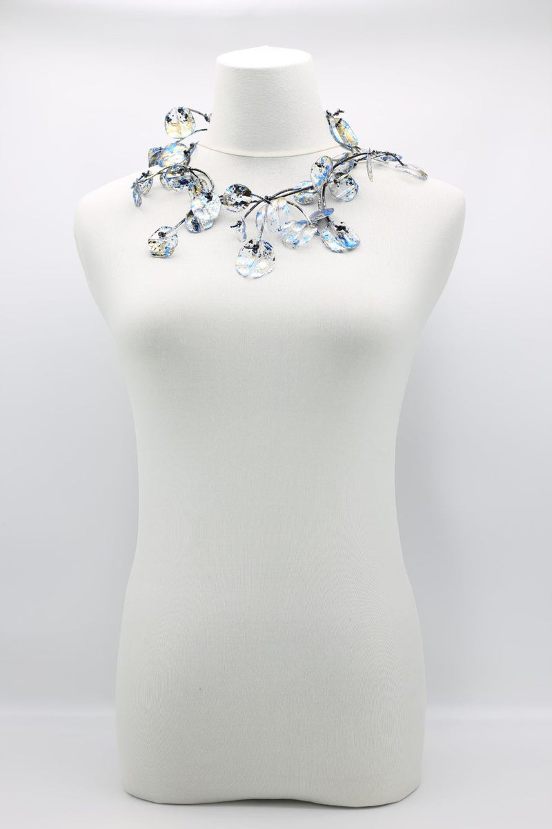 Aqua Water Lily Leaf Necklaces - Short - Jianhui London