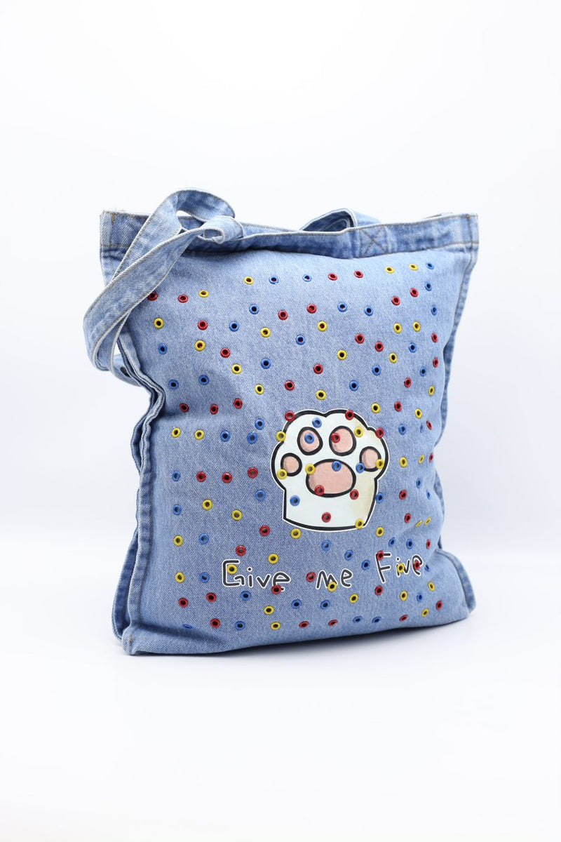 Handmade recycled denim bag - Jianhui London