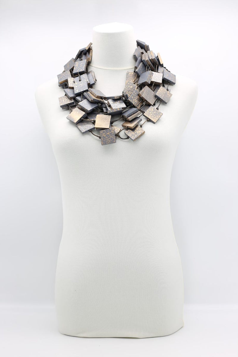 5 Strand 3x3 Squares Necklace - Hand painted - Jianhui London