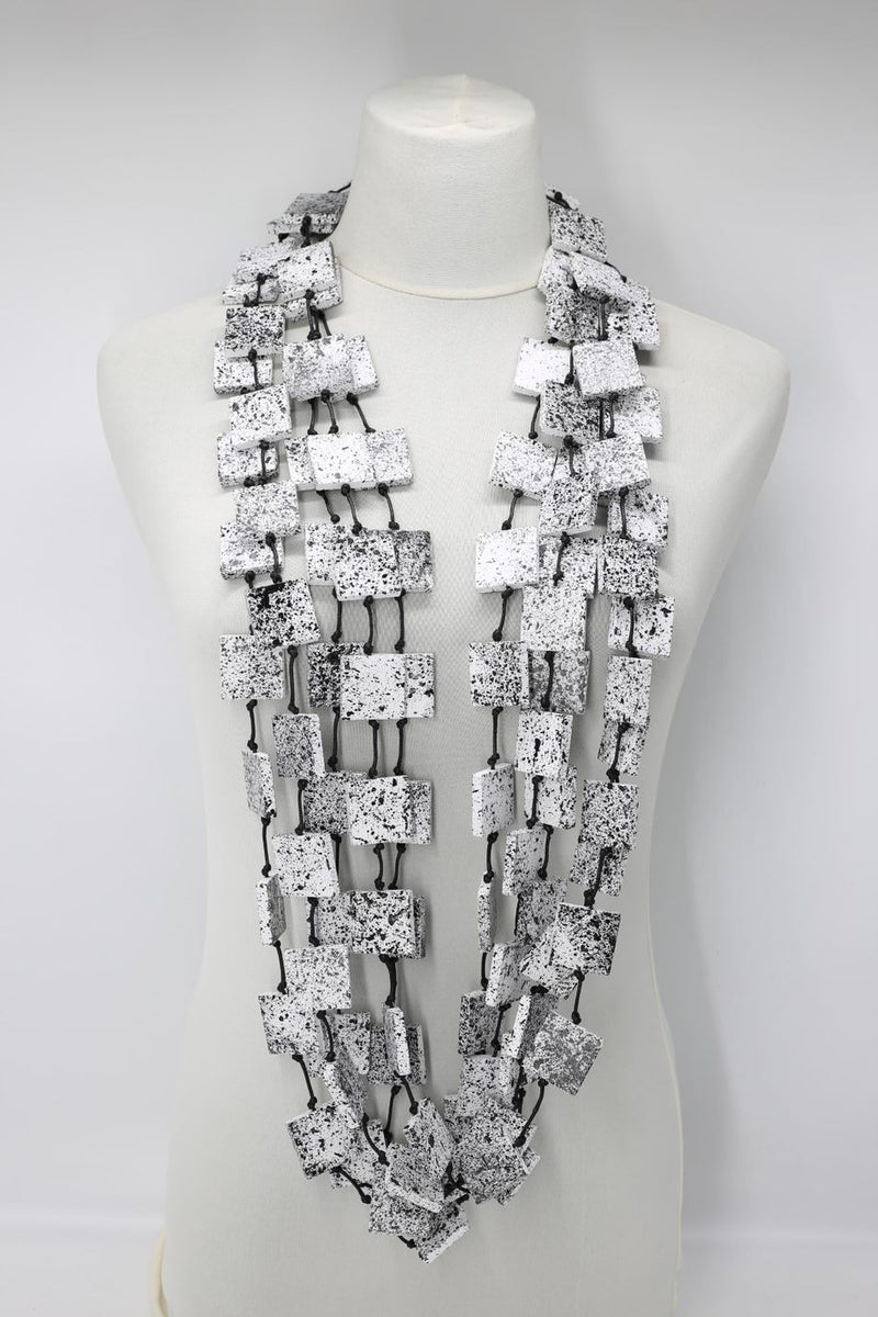 5 Strand 3x3 Squares Necklace - Hand painted - Jianhui London